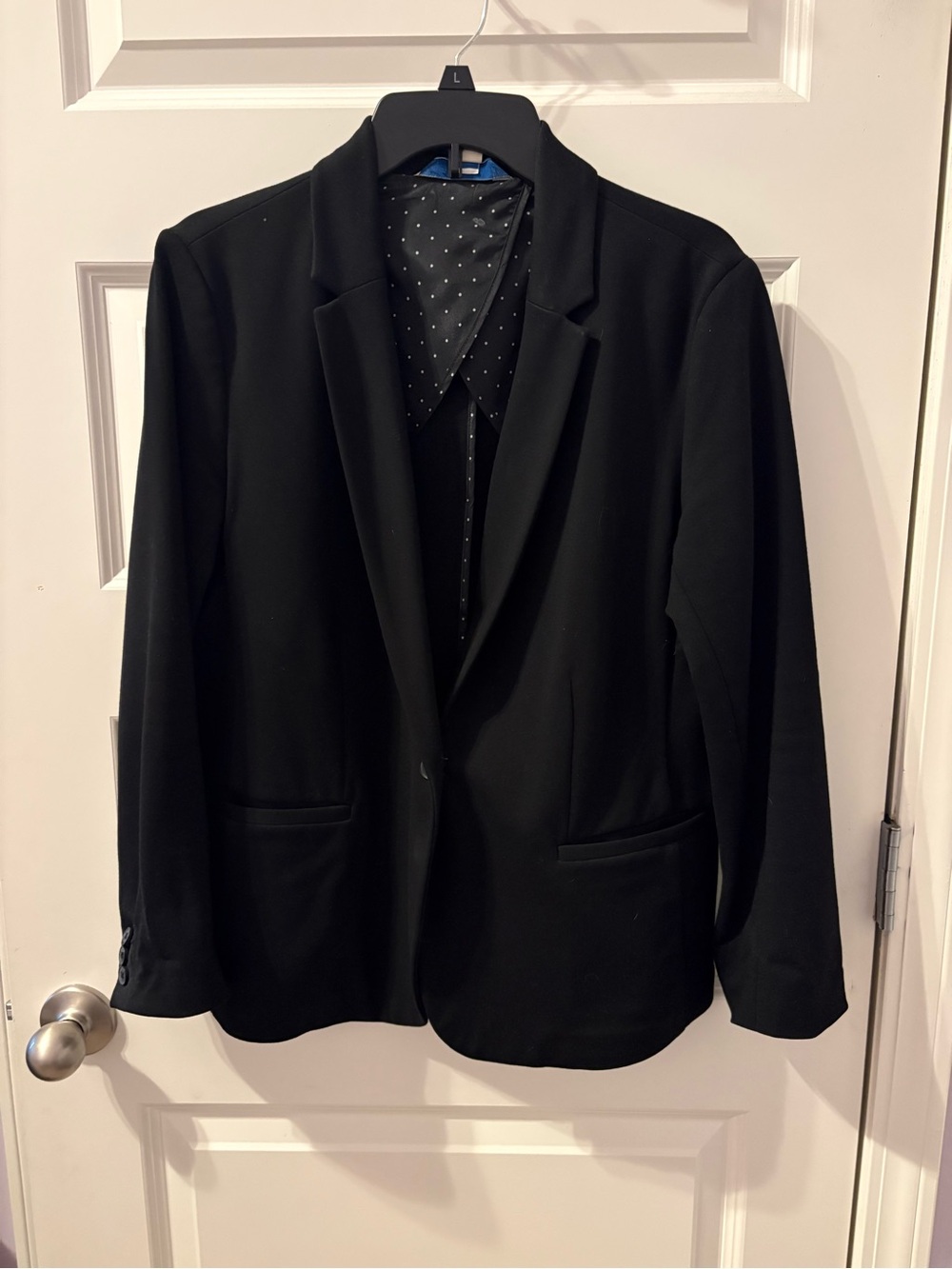Black Ponte Single-Button Blazer